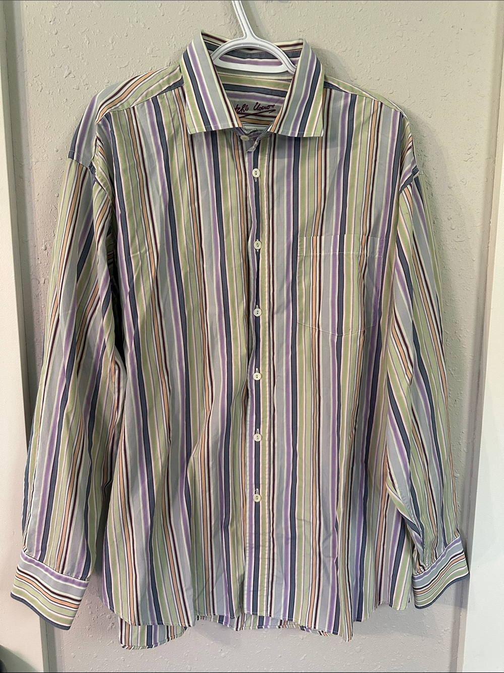 Men's Bugatchi Uomo Long-Sleeve Multi-Stripe Dress Shirt